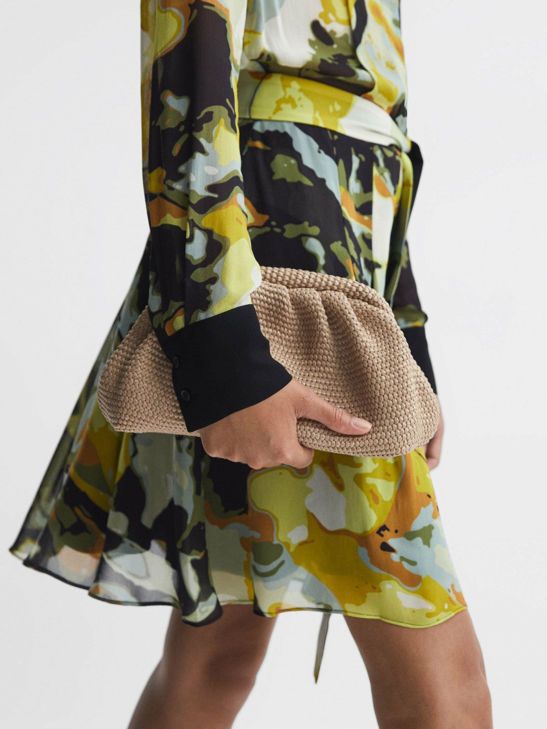 Raffia Clutch Bag in Natural Women | Reiss