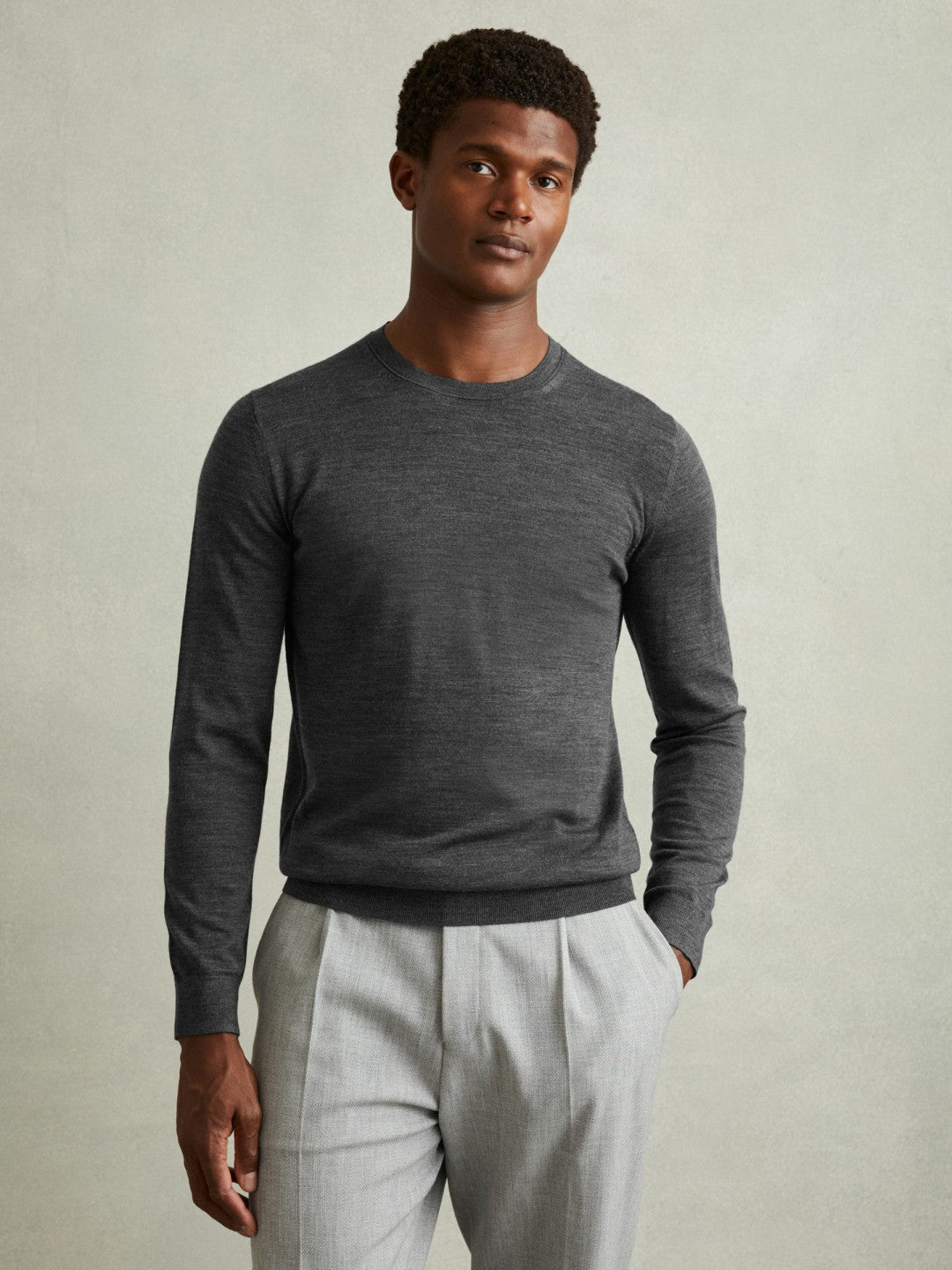 Pack of Two Merino Wool Jumpers in Derby Grey Marl Men | Reiss