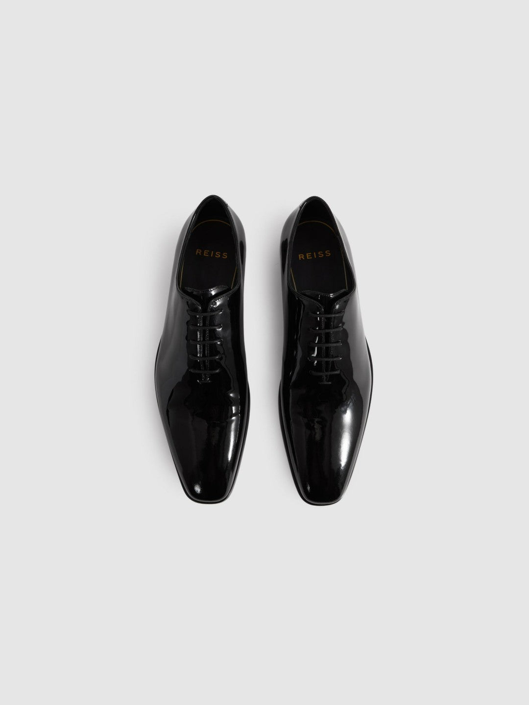Patent Leather Lace-Up Shoes in Black Men | Reiss
