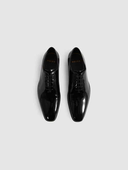 Patent Leather Lace-Up Shoes in Black Men | Reiss