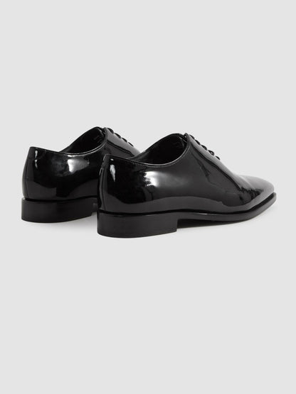 Patent Leather Lace-Up Shoes in Black Men | Reiss