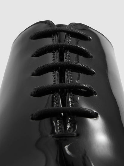 Patent Leather Lace-Up Shoes in Black Men | Reiss
