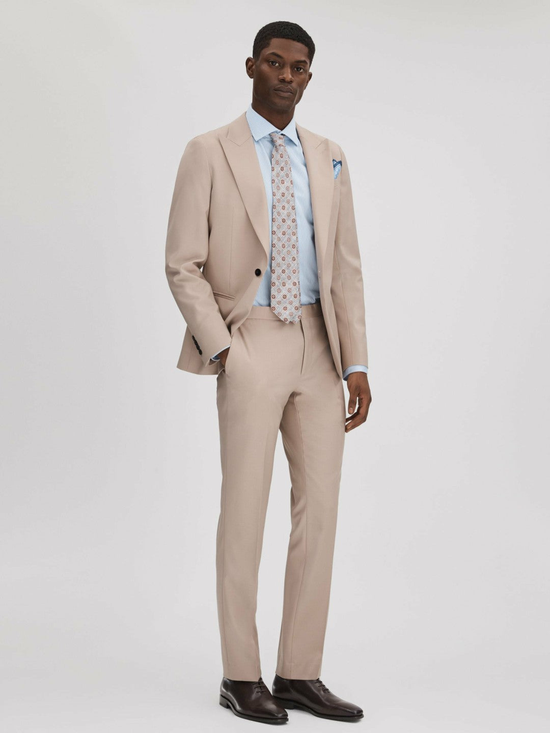 Leather Lace-Up Shoes in Dark Brown Men | Reiss