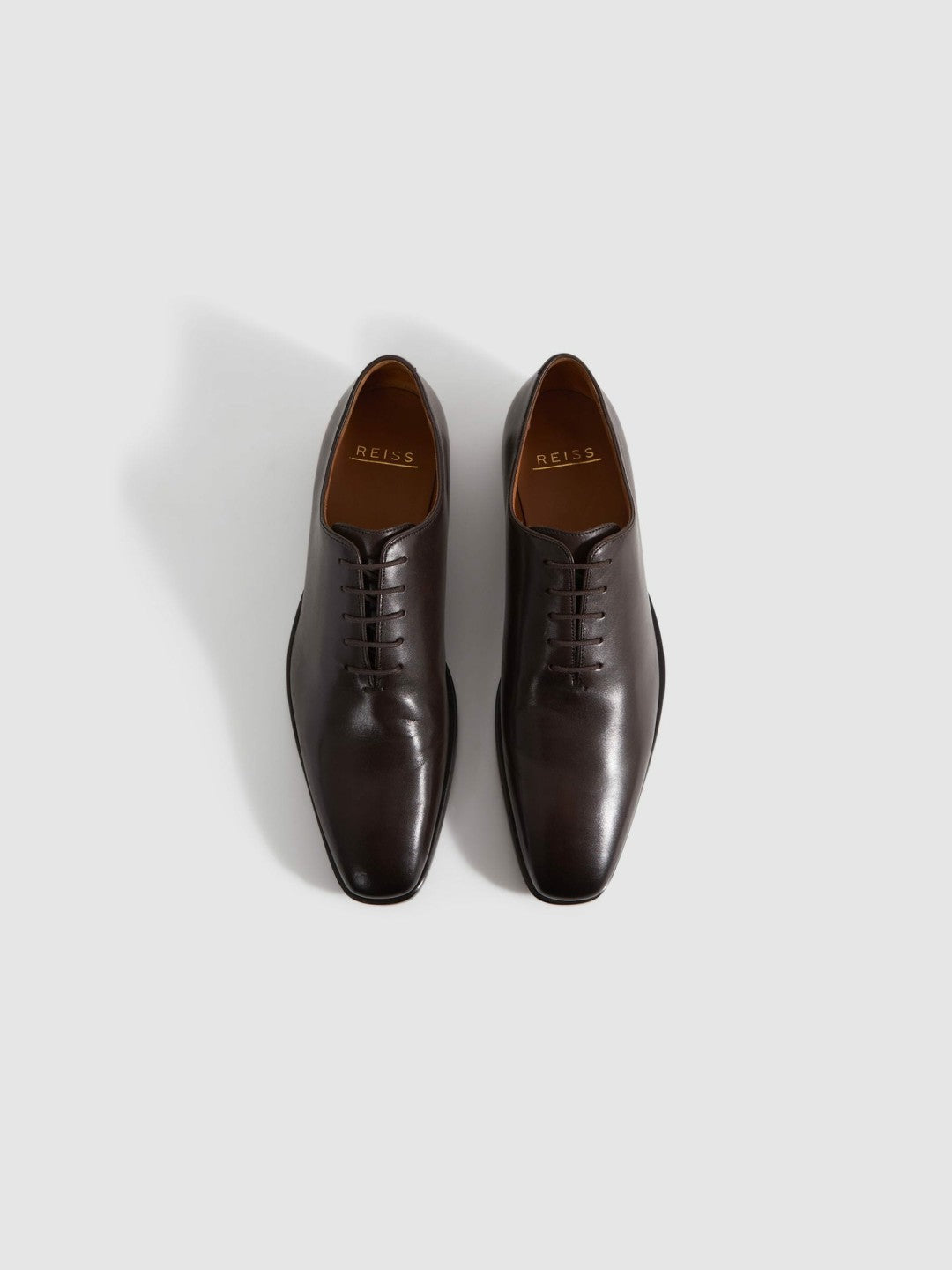 Leather Lace-Up Shoes in Dark Brown Men | Reiss