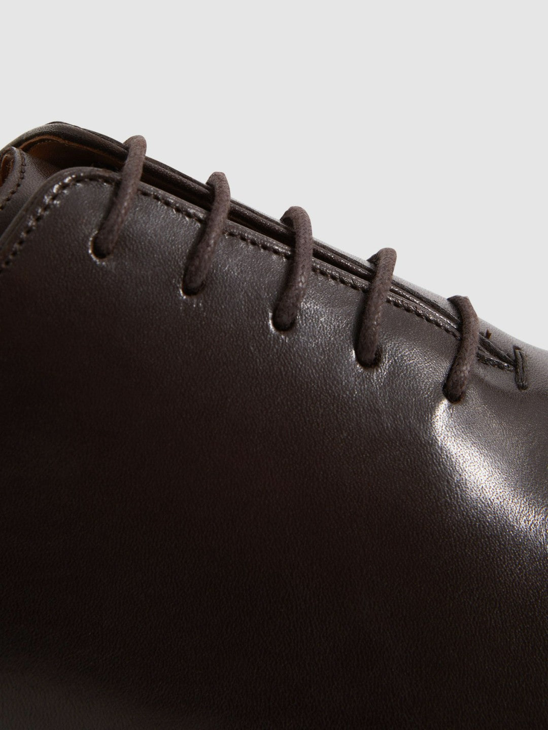 Leather Lace-Up Shoes in Dark Brown Men | Reiss