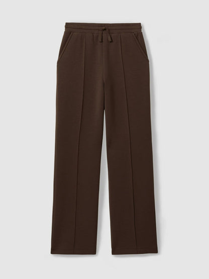 Interlock Wide-Leg Joggers in Chocolate Women | Reiss