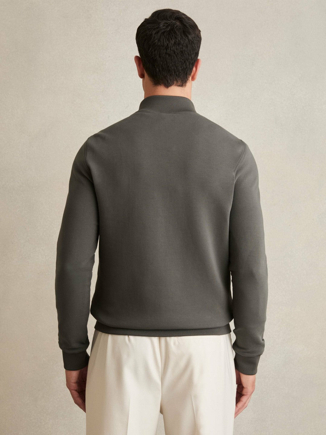 Hybrid Quilt and Knit Zip-Through Jacket in Sage Men | Reiss