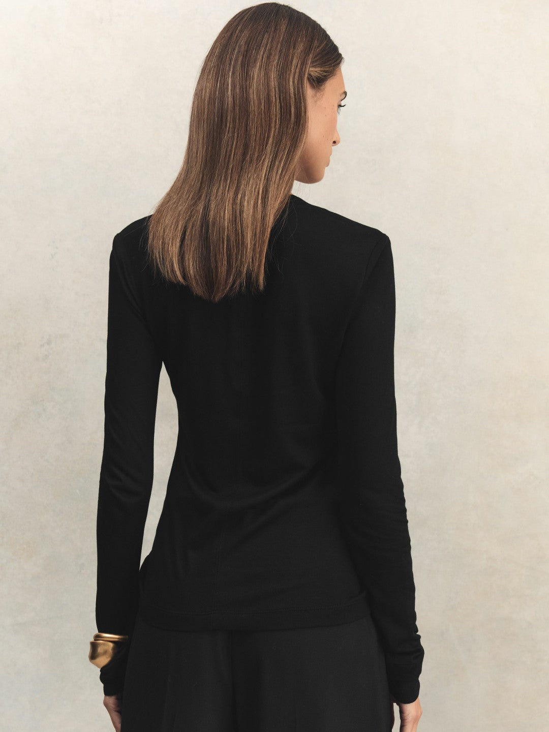 Jersey V-Neck Top in Black Women | Reiss
