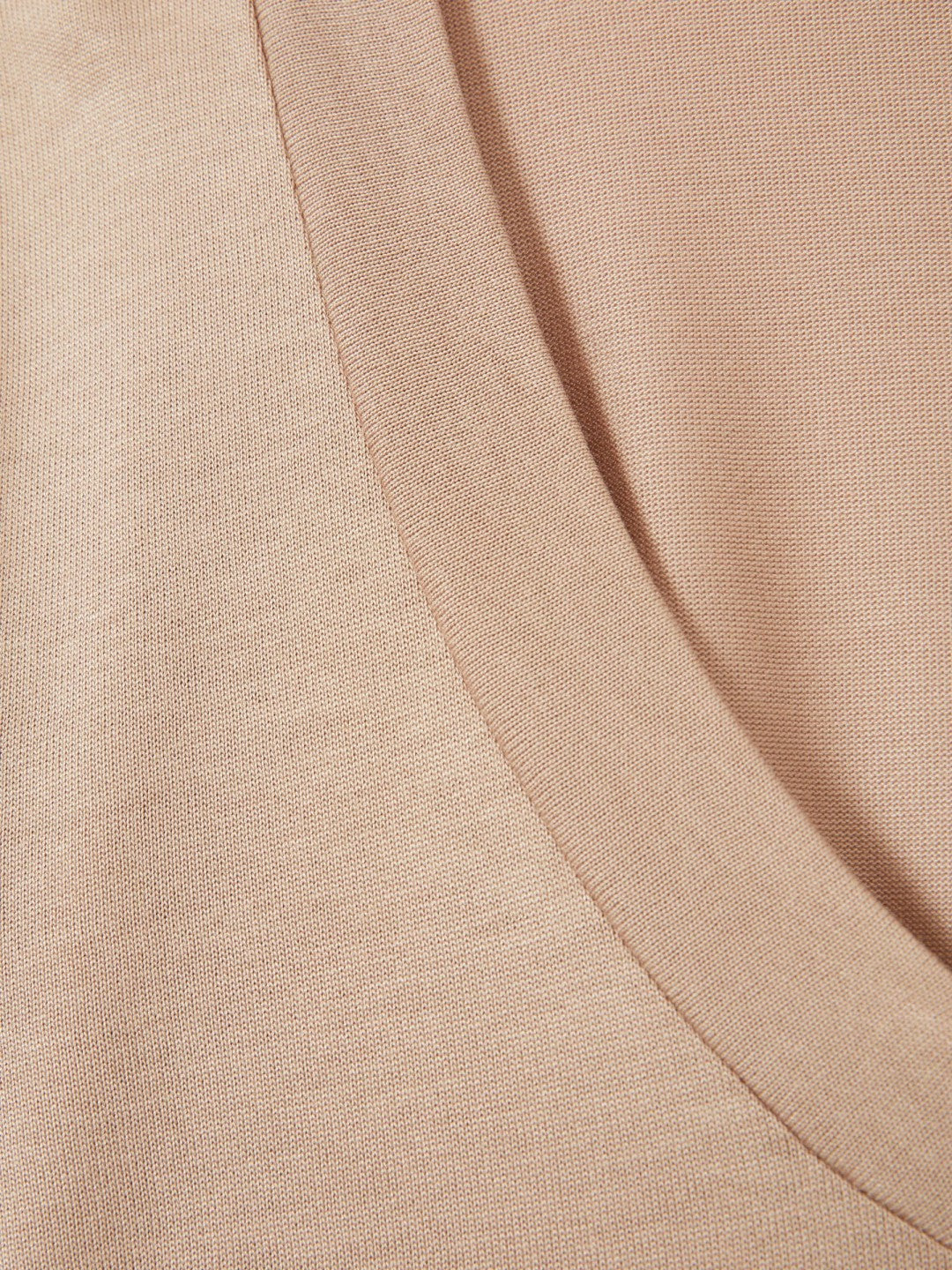 Jersey V-Neck Top in Camel Women | Reiss