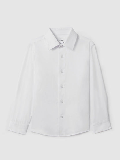 3-9 yrs Slim Fit Cotton Shirt in White Children & Baby | Reiss