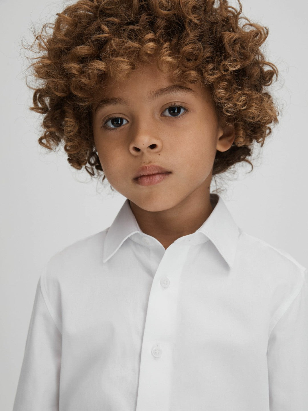 3-9 yrs Slim Fit Cotton Shirt in White Children & Baby | Reiss