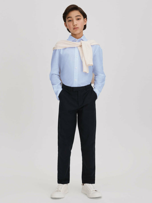 3-9 yrs Slim Fit Cotton Shirt in Soft Blue Children & Baby | Reiss