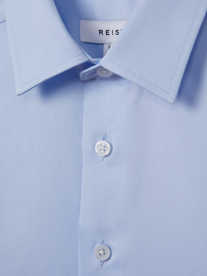 3-9 yrs Slim Fit Cotton Shirt in Soft Blue Children & Baby | Reiss
