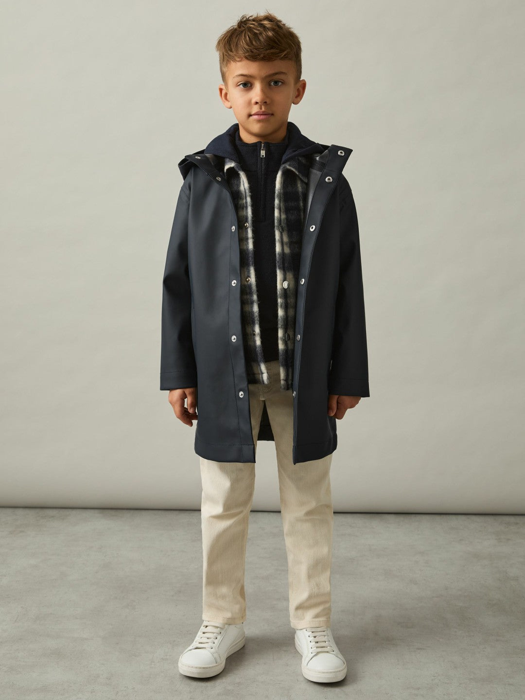 3-9 yrs Water Repellent Hooded Coat in Navy Children & Baby | Reiss