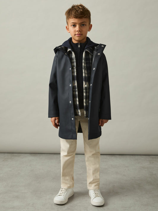 3-9 yrs Water Repellent Hooded Coat in Navy Children & Baby | Reiss