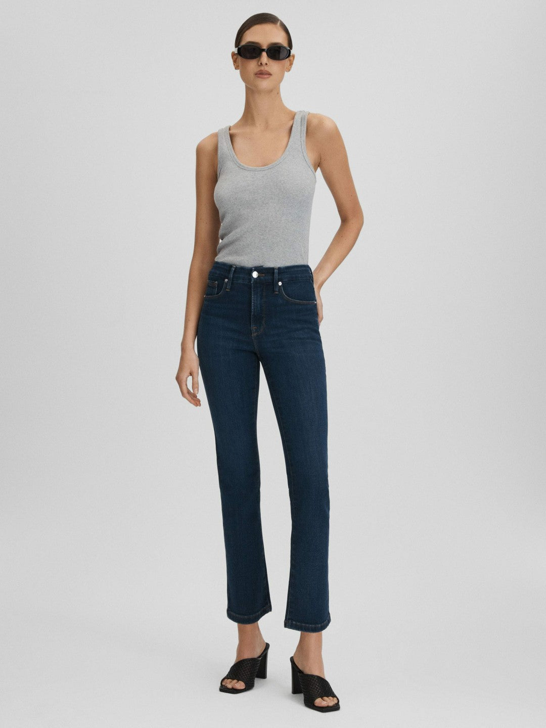 Good American Slim Fit Cropped Jeans in Blue Women | Reiss