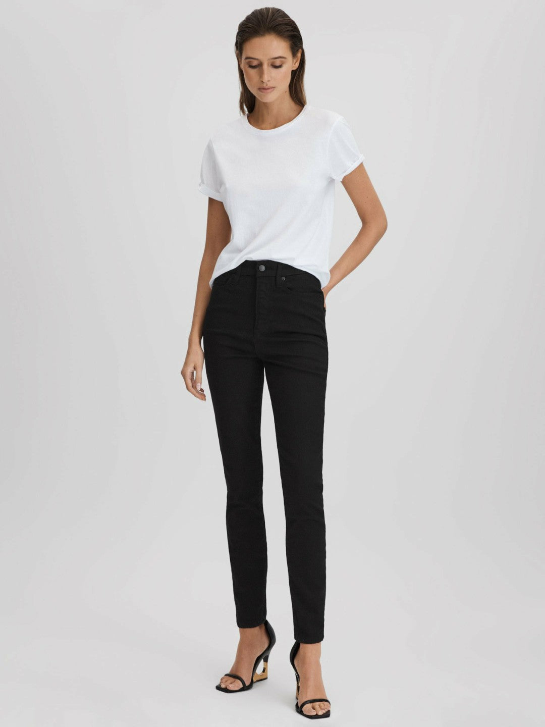 Good American Ultra High Skinny Jeans in Black Women | Reiss