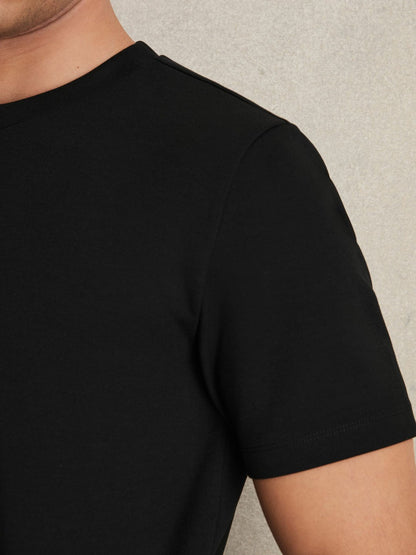 Interlock Jersey Crew Neck T-Shirt in Black Men | Reiss