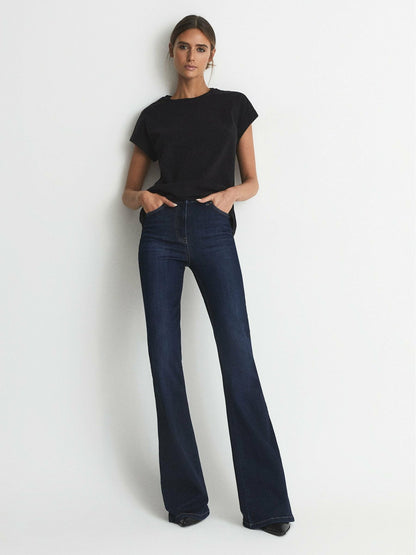 Cotton-jersey T-shirt in Black Women | Reiss