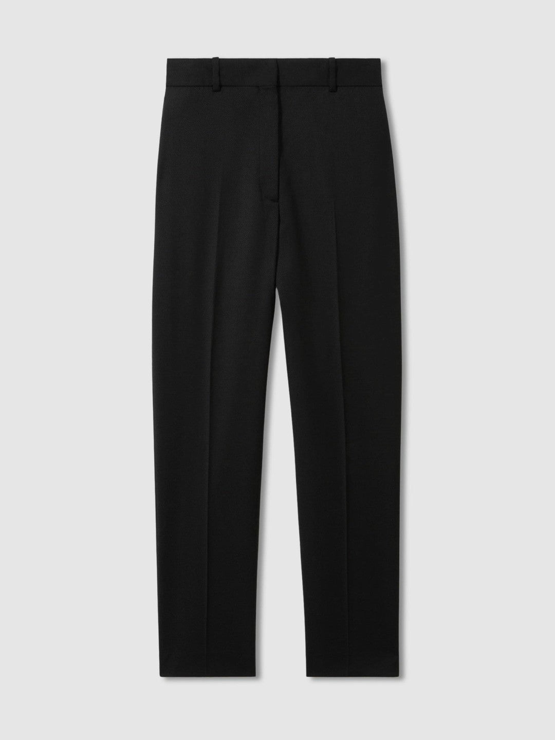 Wool Blend Tapered Suit Trousers in Black Women | Reiss