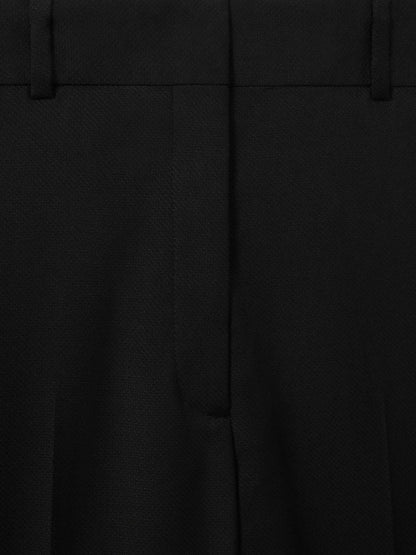 Wool Blend Tapered Suit Trousers in Black Women | Reiss