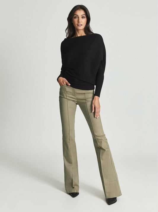 Asymmetric Knitted Top in Black Women | Reiss