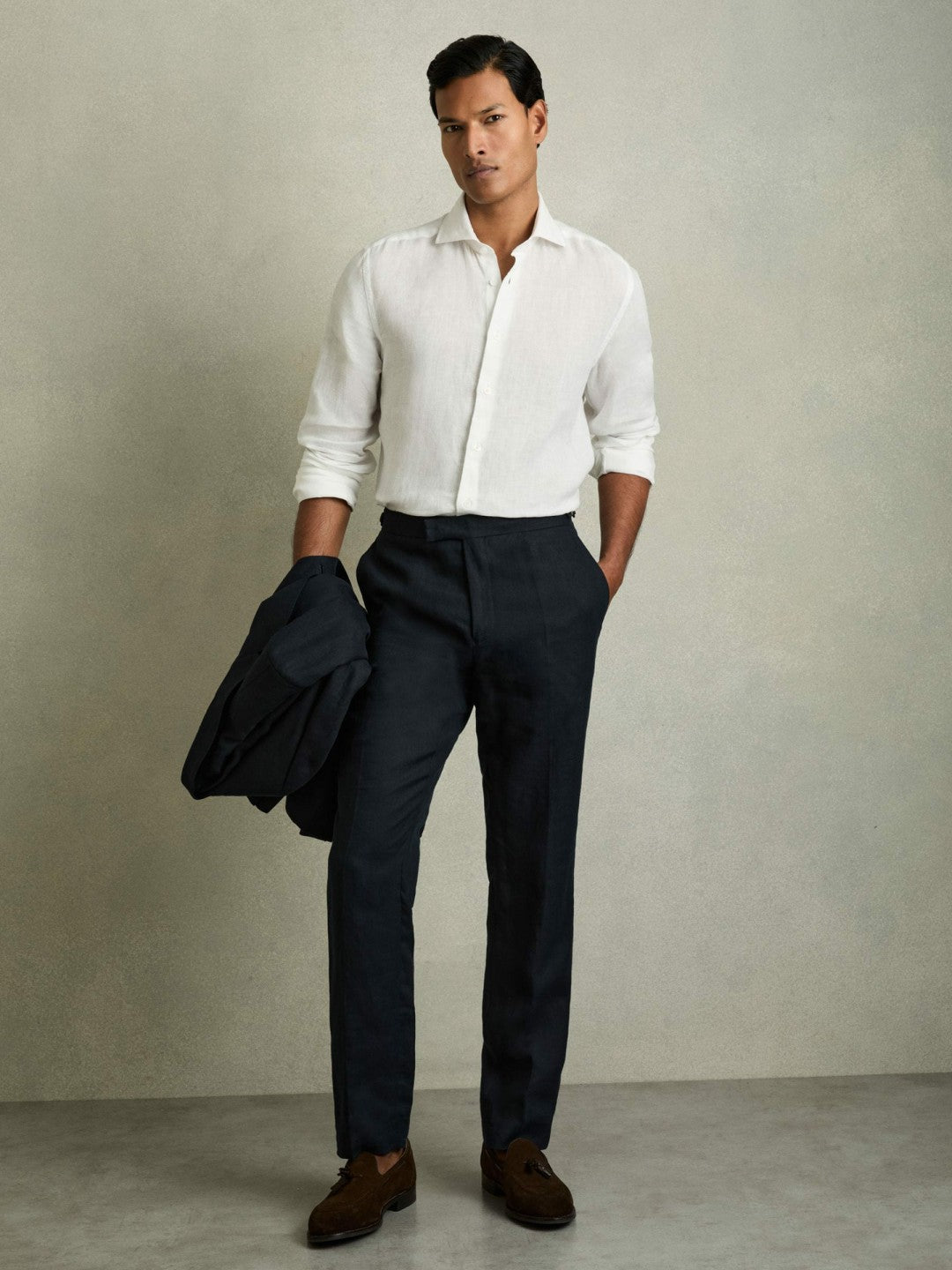Linen Button-Through Shirt in White Men | Reiss