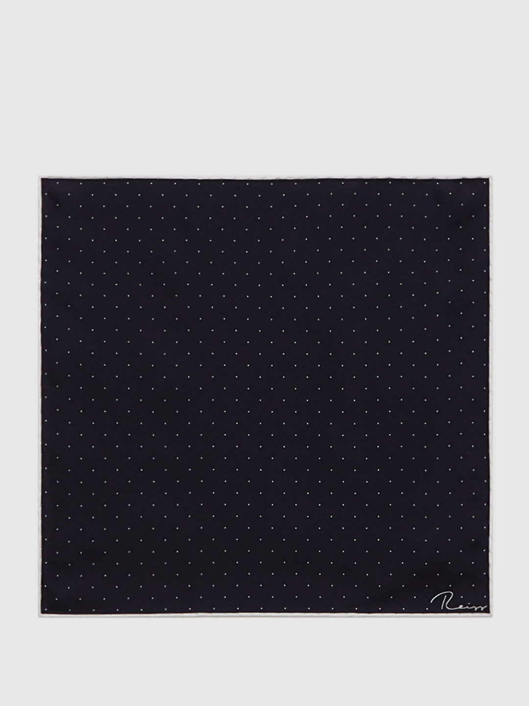 Polka Dot Silk Pocket Square in Navy Men | Reiss
