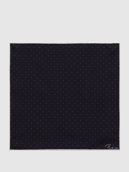 Polka Dot Silk Pocket Square in Navy Men | Reiss