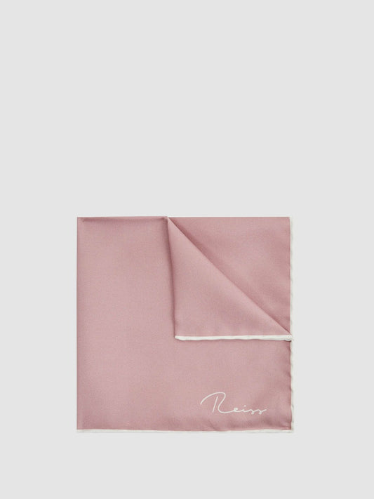 Plain Silk Pocket Square in Pink Men | Reiss