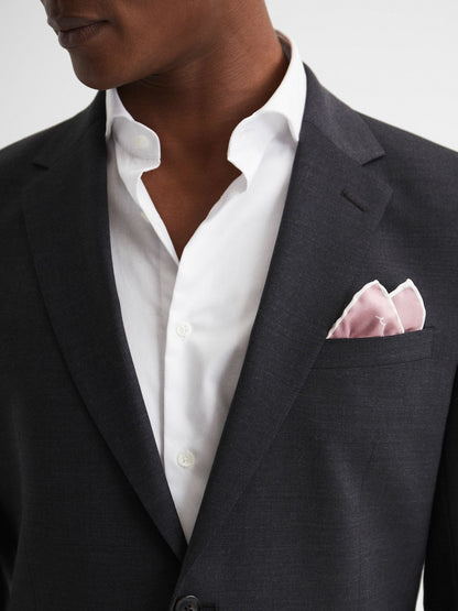 Plain Silk Pocket Square in Pink Men | Reiss
