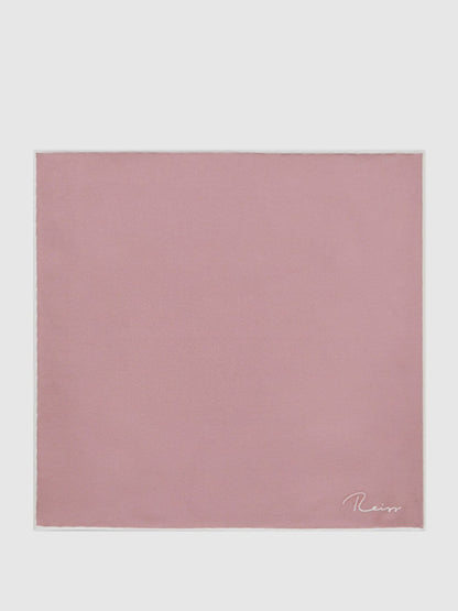 Plain Silk Pocket Square in Pink Men | Reiss