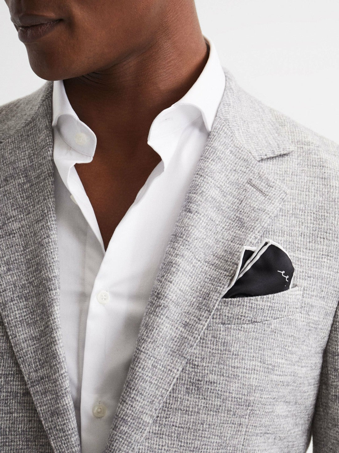 Plain Silk Pocket Square in Black Men | Reiss
