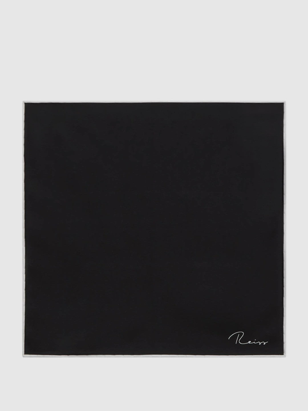 Plain Silk Pocket Square in Black Men | Reiss