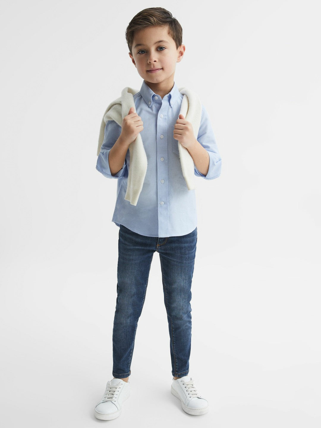 4-9 yrs Button Down Oxford Shirt in Soft Blue Children & Baby | Reiss