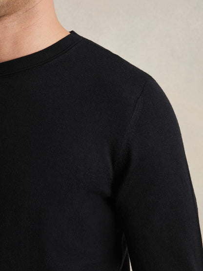 Merino Wool Crew Neck Jumper in Navy Men | Reiss