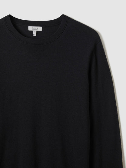 Merino Wool Crew Neck Jumper in Navy Men | Reiss