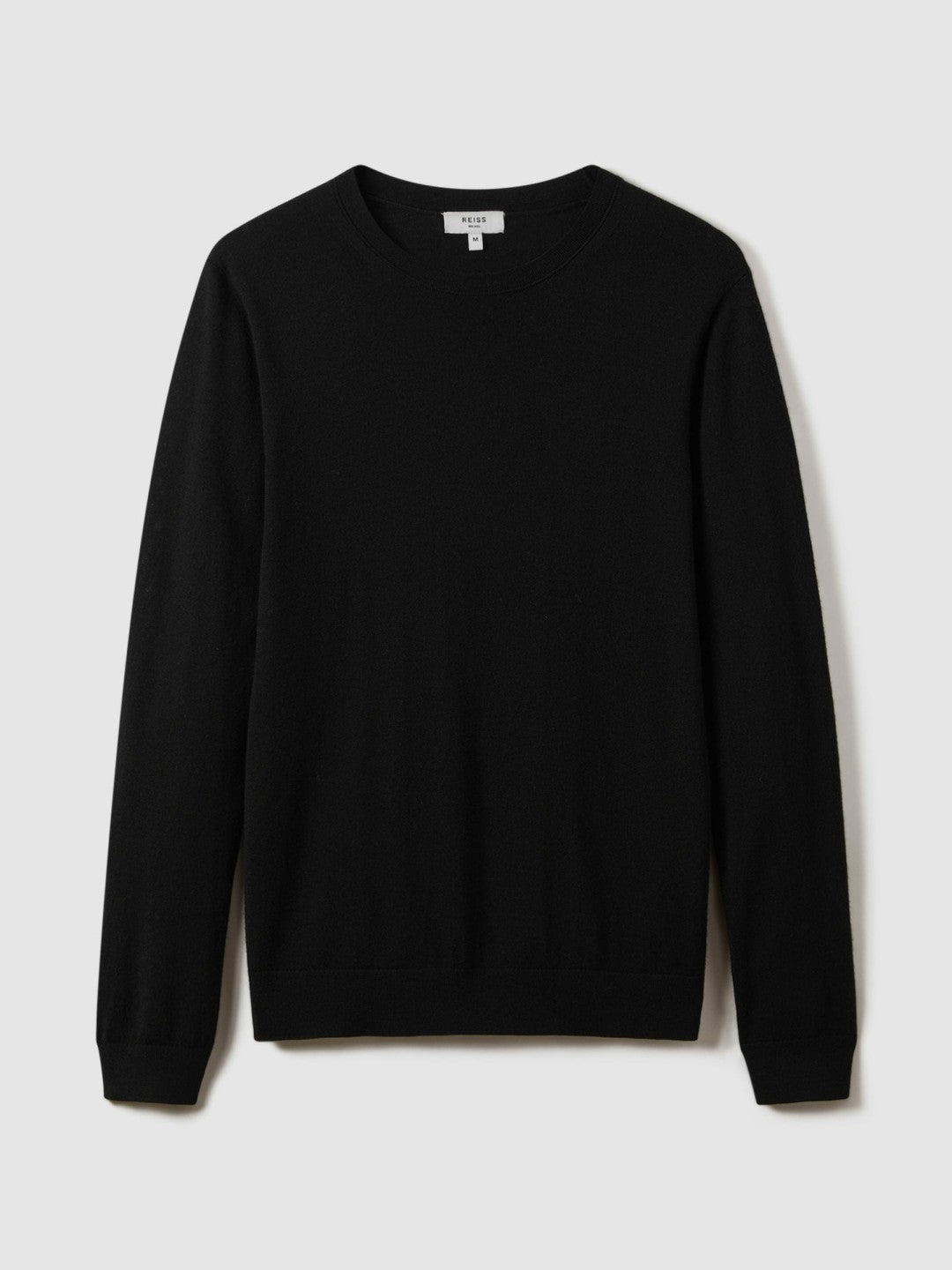 Merino Wool Crew Neck Jumper in Black Men | Reiss