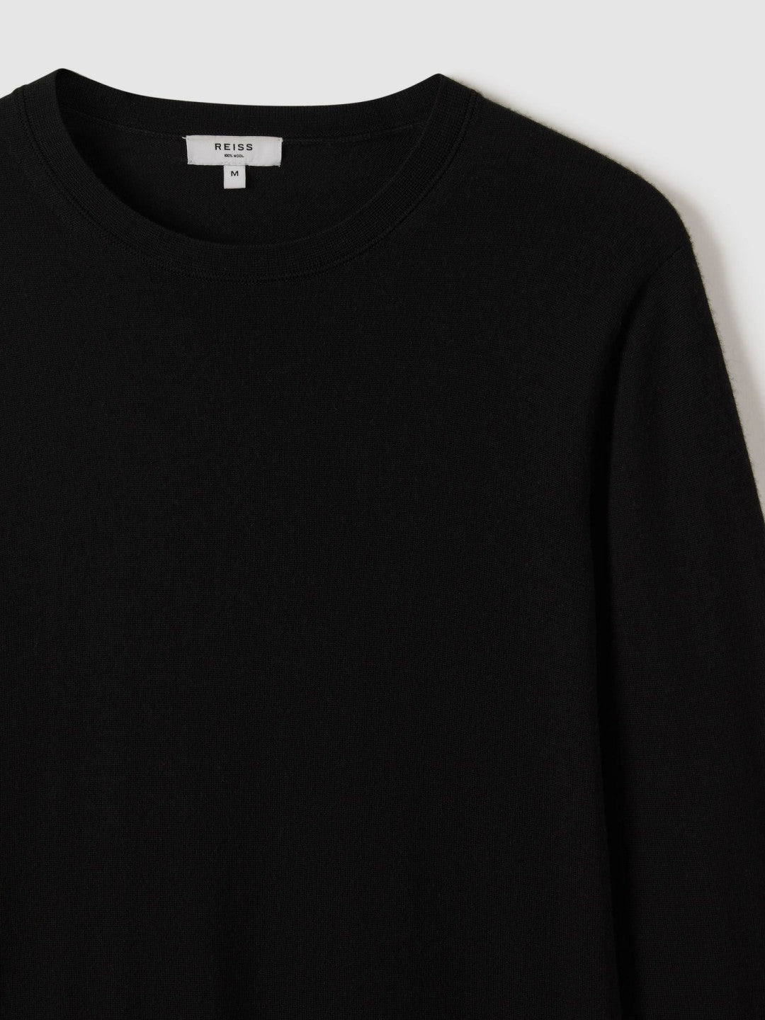 Merino Wool Crew Neck Jumper in Black Men | Reiss