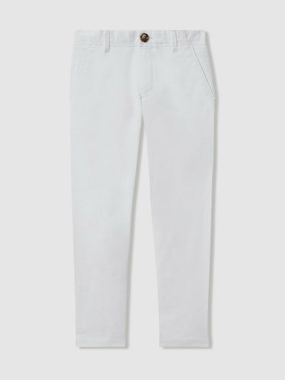 9-14 yrs Slim Fit Casual Chinos in White Children & Baby | Reiss