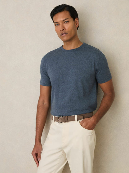 Cotton-Jersey Crew-Neck T-shirts 3 Pack in Multi Melange Men | Reiss