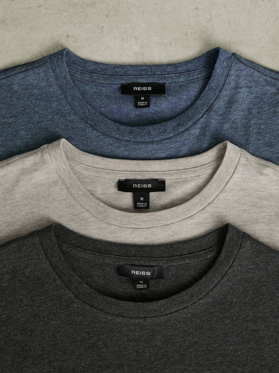Cotton-Jersey Crew-Neck T-shirts 3 Pack in Multi Melange Men | Reiss