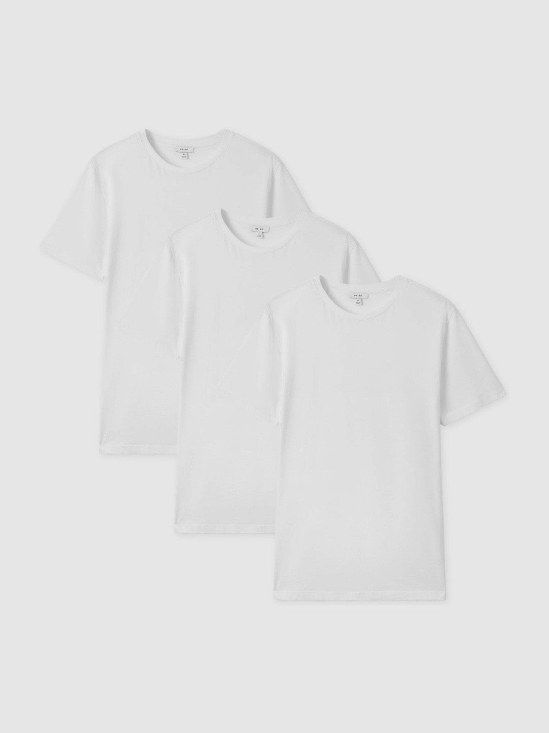 Cotton-Jersey Crew-Neck T-shirts 3 Pack in White Men | Reiss