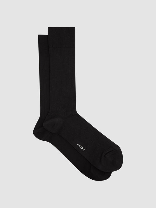 Ribbed Socks in Black Men | Reiss