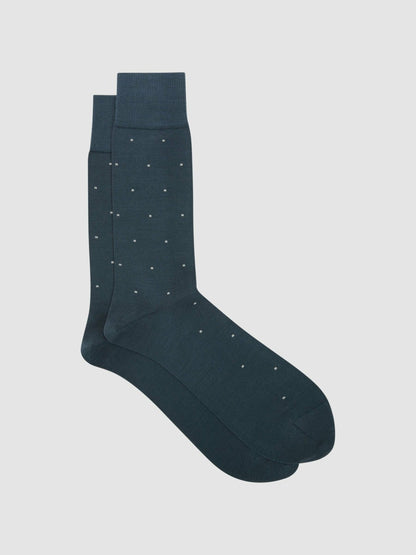 Polka Dot Socks in Airforce Blue Men | Reiss