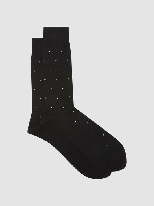 Polka Dot Socks in Black Men | Reiss