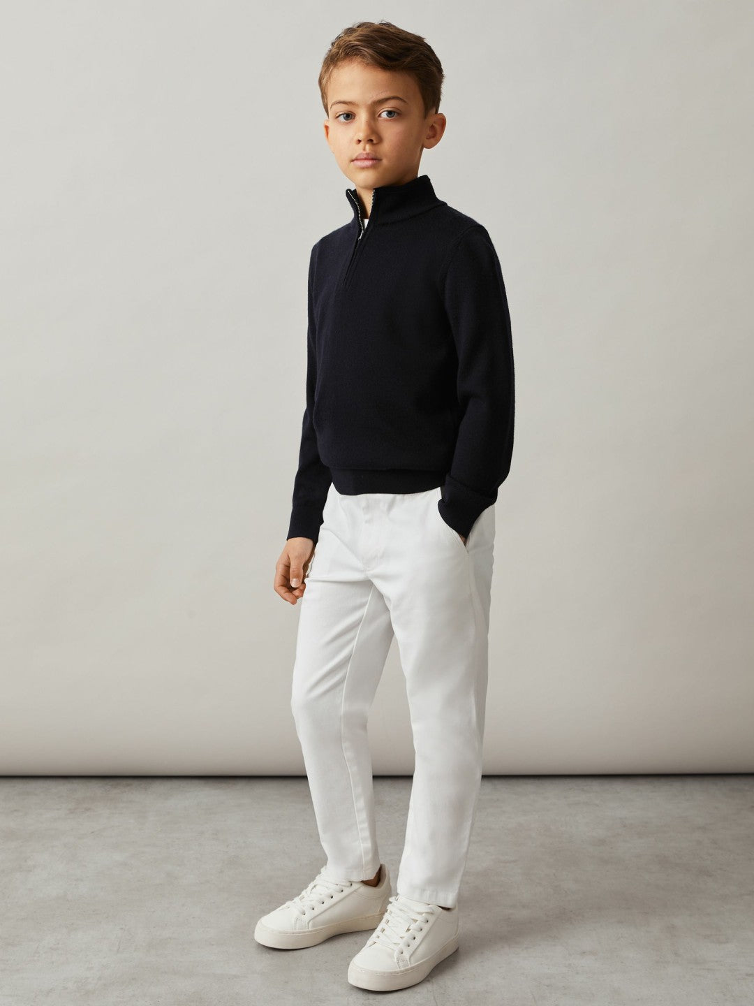 3-9 yrs Slim Fit Casual Chinos in White Children & Baby | Reiss