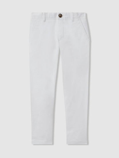 3-9 yrs Slim Fit Casual Chinos in White Children & Baby | Reiss