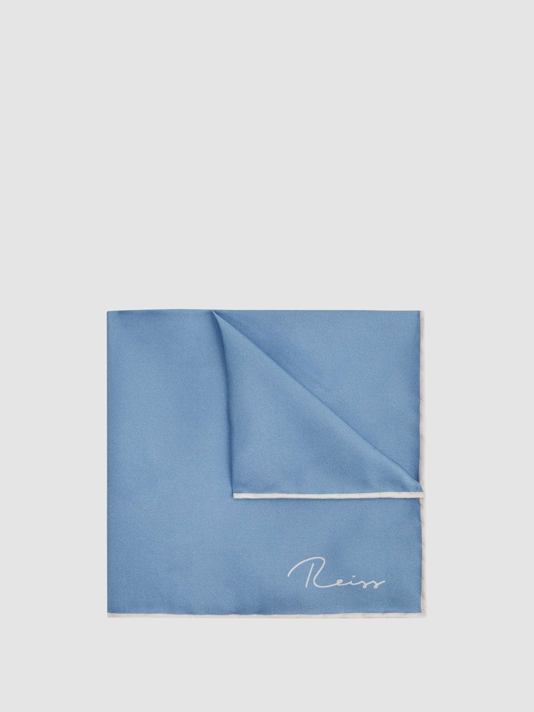 Plain Silk Pocket Square in Airforce Blue Men | Reiss