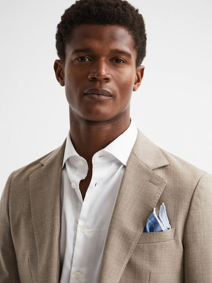Plain Silk Pocket Square in Airforce Blue Men | Reiss